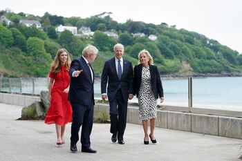 Boris Johnson, su esposa Carrie